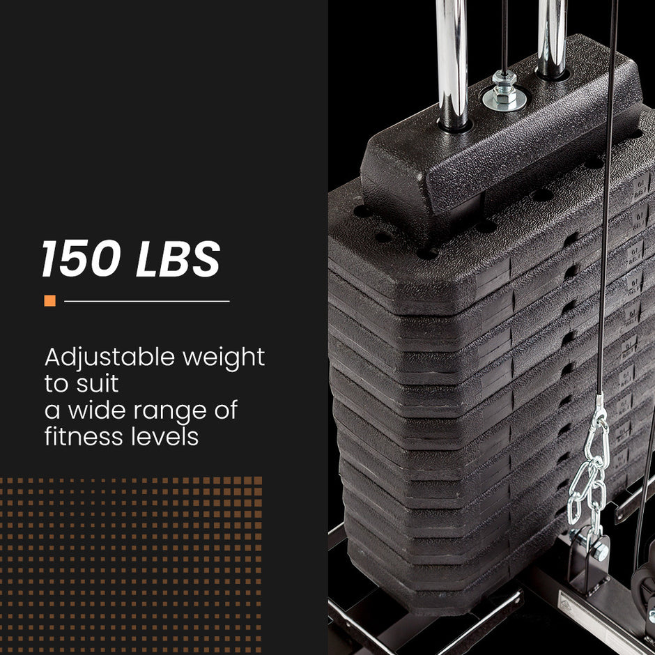 PROFLEX Multi-Station Home Gym Set with 98lbs Weight Plates- M8000