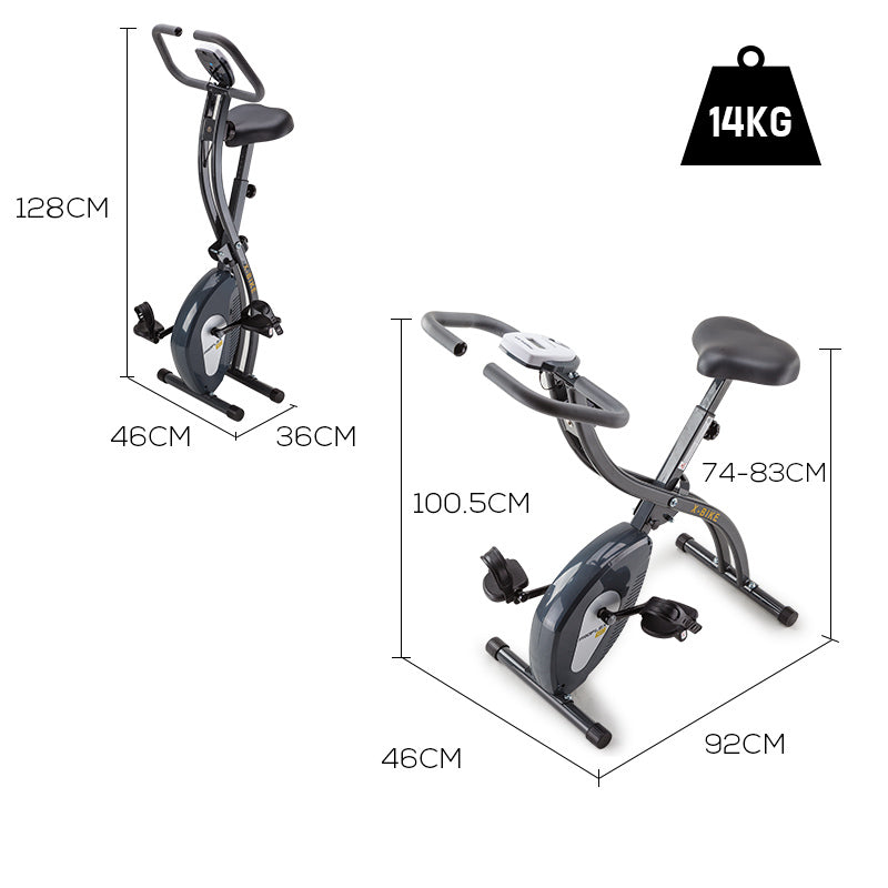 PROFLEX Folding Magnetic X-Bike – Compact Home Exercise Bike | 8-Level Resistance | 110kg Capacity