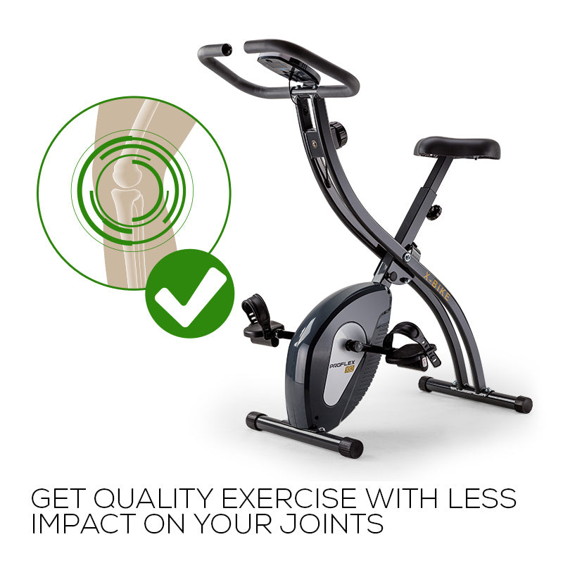 PROFLEX Folding Magnetic X-Bike – Compact Home Exercise Bike | 8-Level Resistance | 110kg Capacity