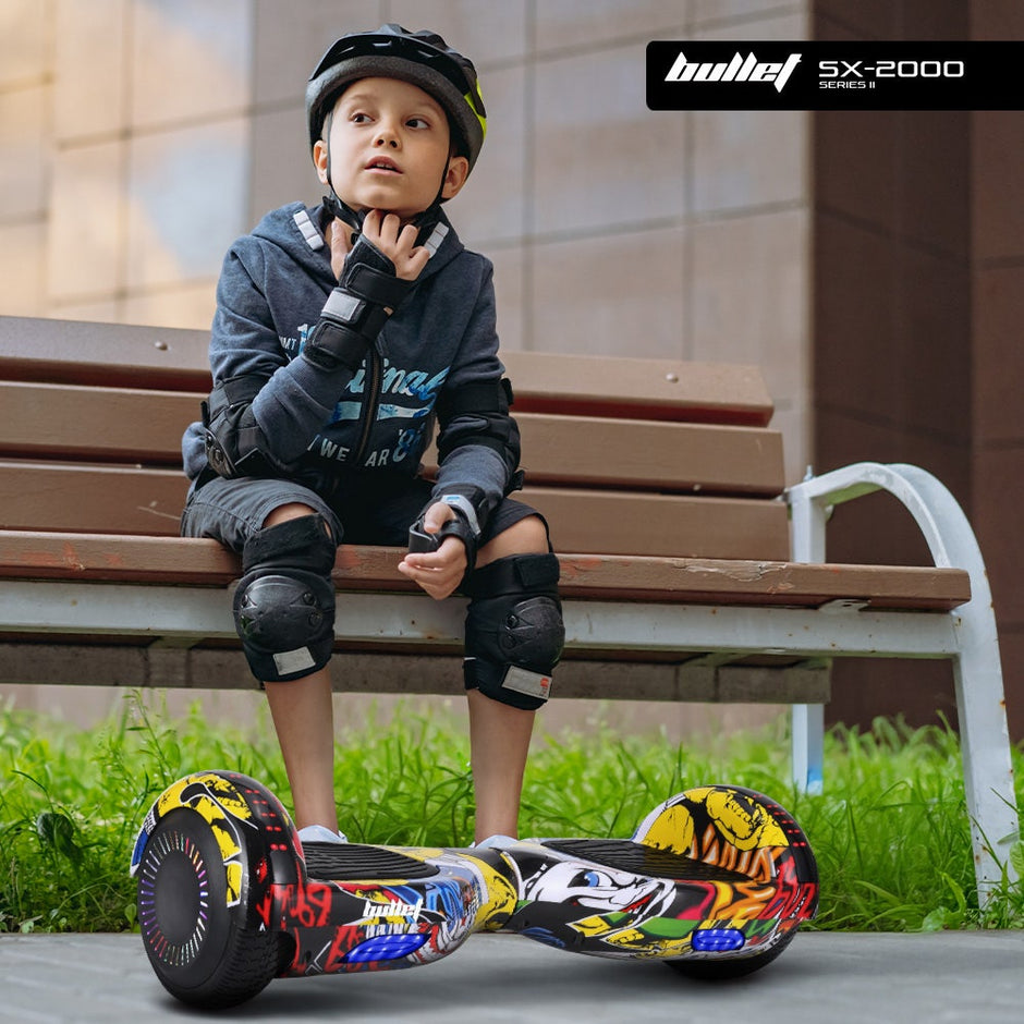 BULLET SX-2000 Hoverboard Scooter, 500W Brushless, Superior Self Balancing System, UL Certified, LED Lights, Hip Hop Design