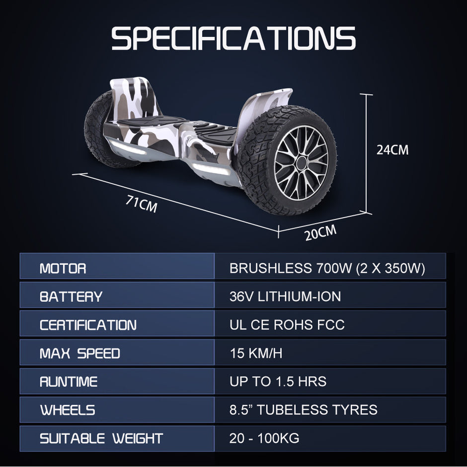 BULLET SX-4000 Hoverboard Scooter, 8.5