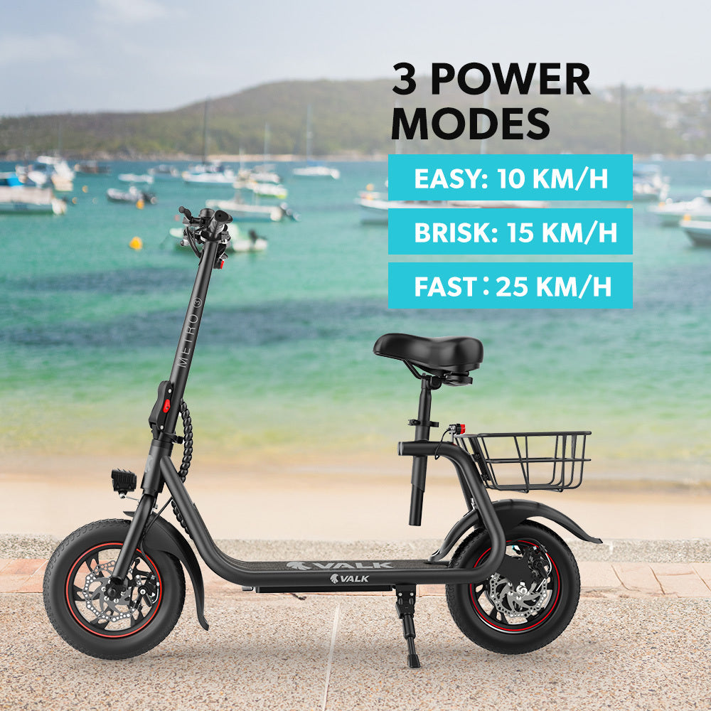VALK Electric Scooter with Seat, Disc brakes, 12