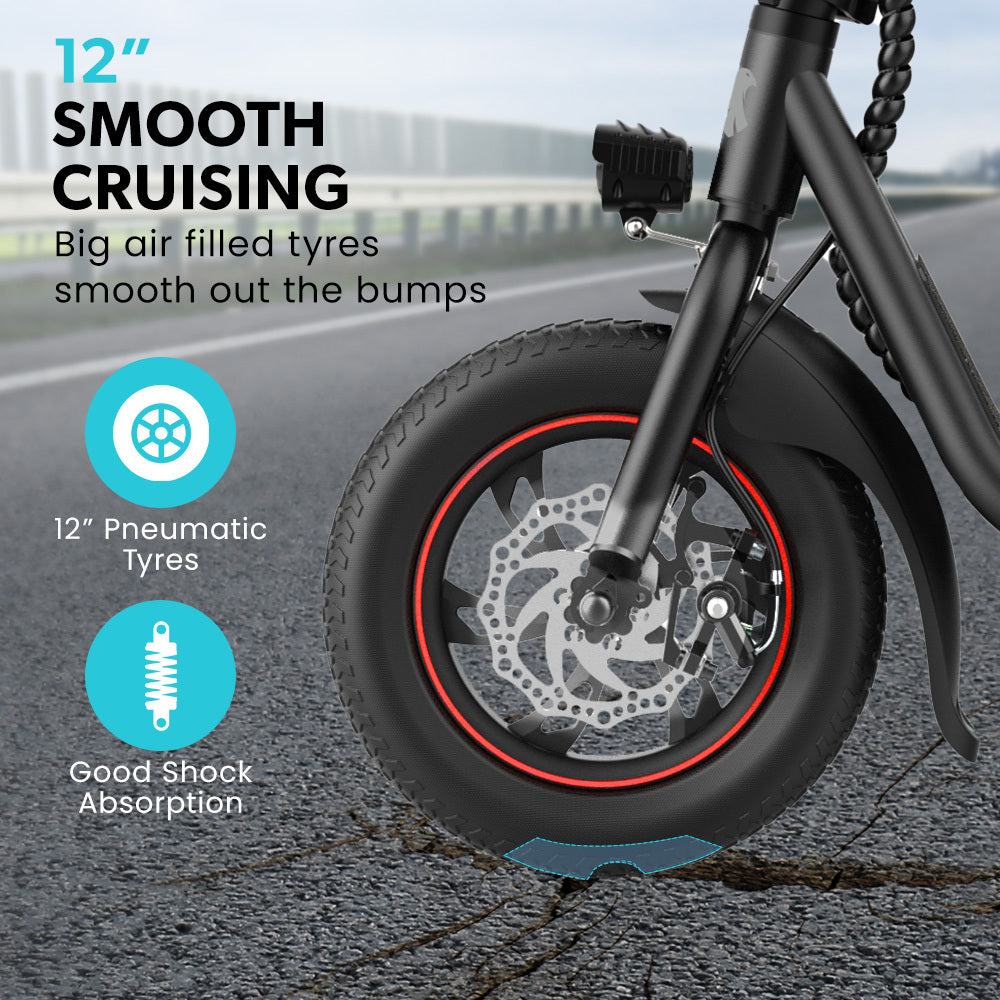 VALK Electric Scooter with Seat, Disc brakes, 12