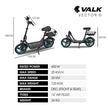 VALK Electric Scooter with Seat, 30km Range, Disc brakes, 14