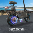 VALK Electric Scooter with Seat, 30km Range, Disc brakes, 14
