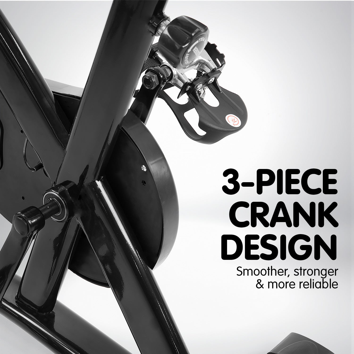 Powertrain Spin Bike – Heavy Flywheel | Adjustable Indoor Exercise Bike (Black)