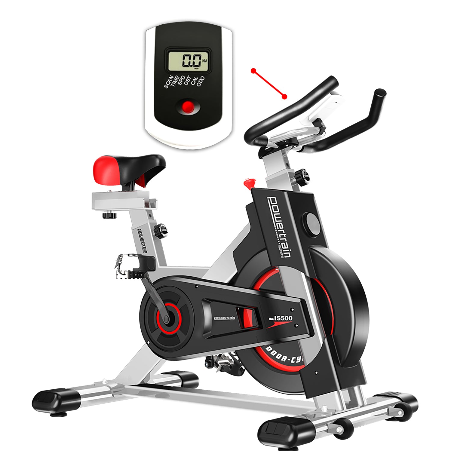 Powertrain IS-500 Heavy-Duty Spin Bike – Electroplated Flywheel | Silver