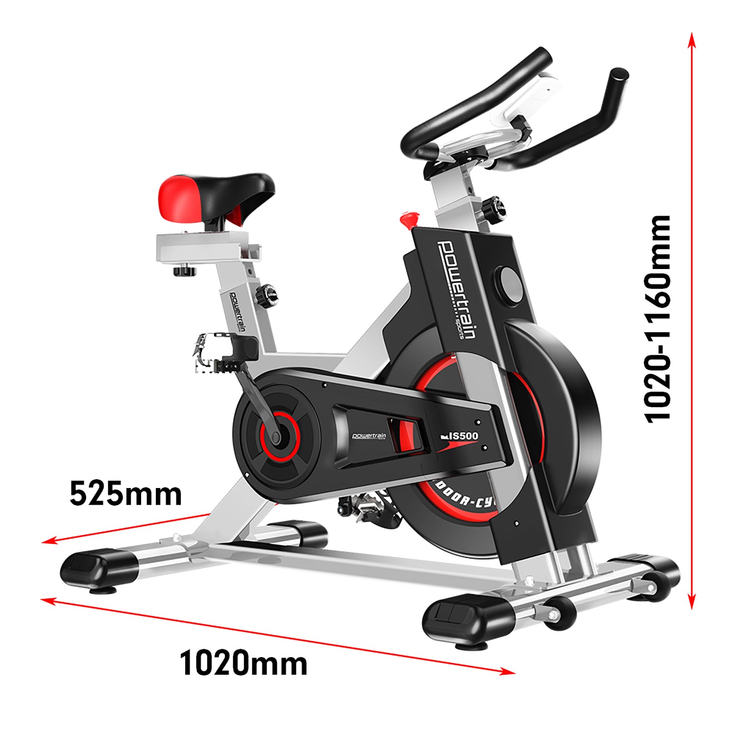 Powertrain IS-500 Heavy-Duty Spin Bike – Electroplated Flywheel | Silver