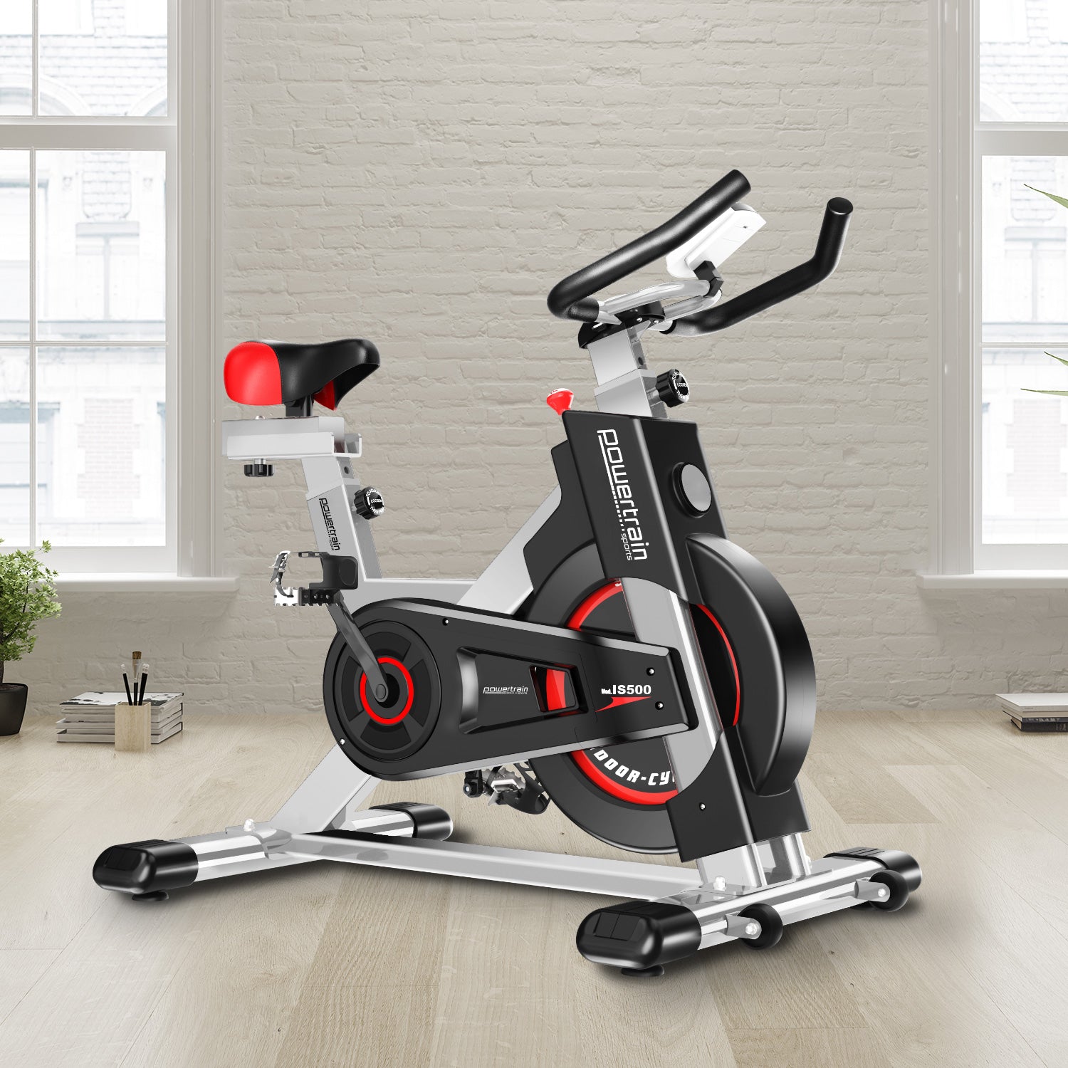 Powertrain IS-500 Heavy-Duty Spin Bike – Electroplated Flywheel | Silver