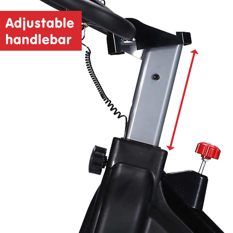 Powertrain RX-600 Spin Bike – Red | Heavy-Duty Cardio Cycle with Shock Absorption