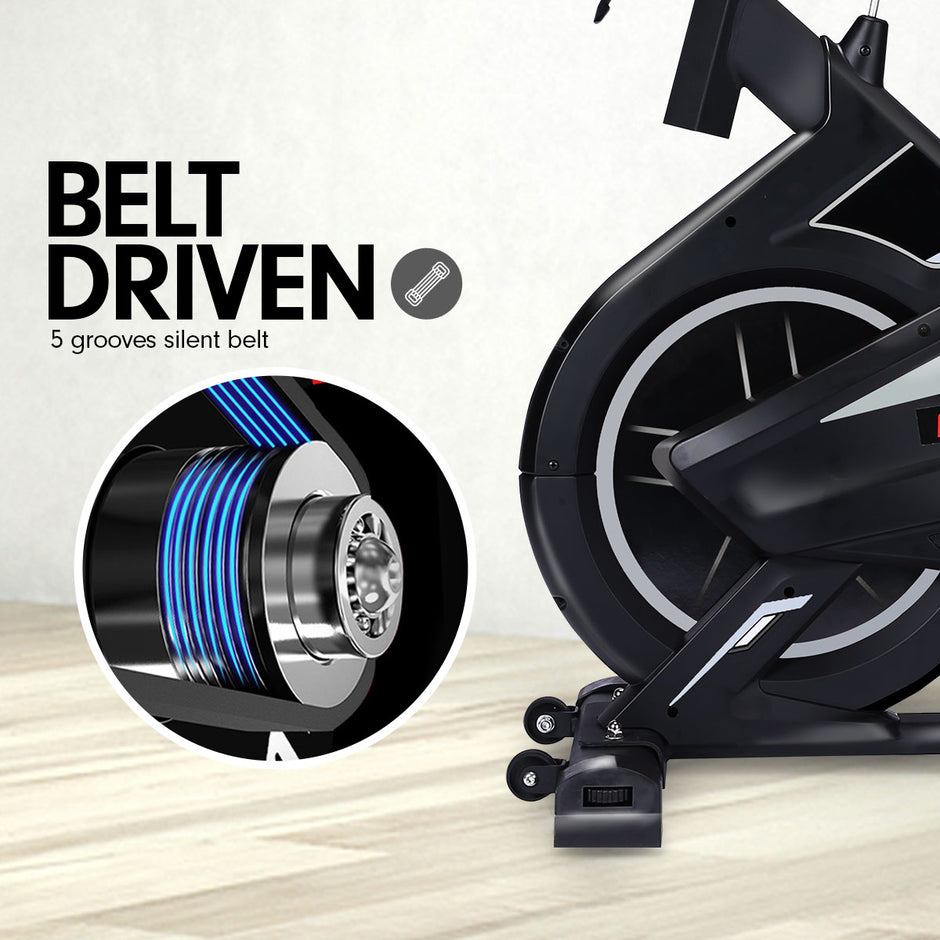 Powertrain RX-900 Spin Bike – Silver | Heavy-Duty Cardio Trainer with Shock Absorption