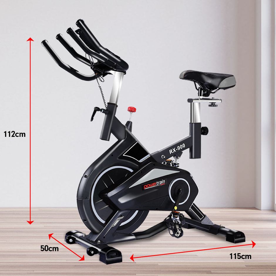 Powertrain RX-900 Spin Bike – Silver | Heavy-Duty Cardio Trainer with Shock Absorption