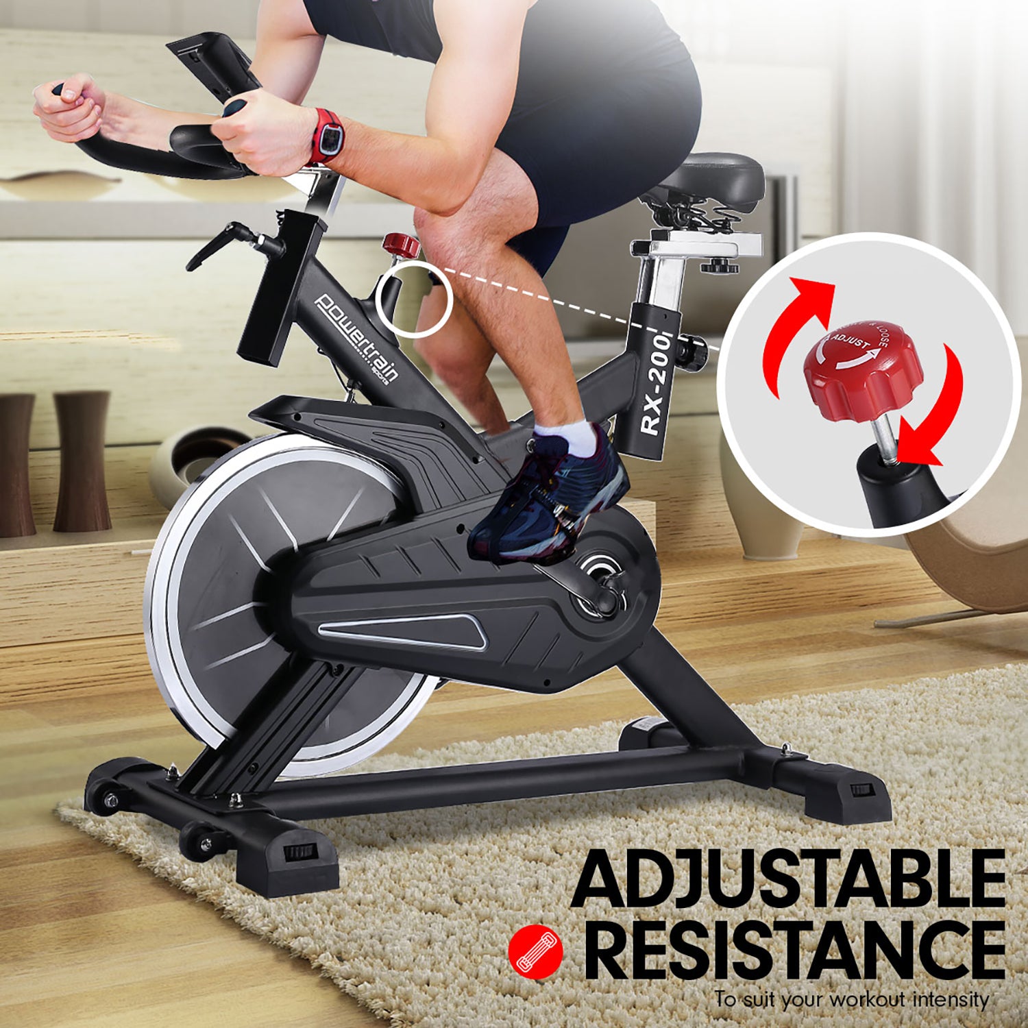 Powertrain RX-200 Exercise Spin Bike – Black