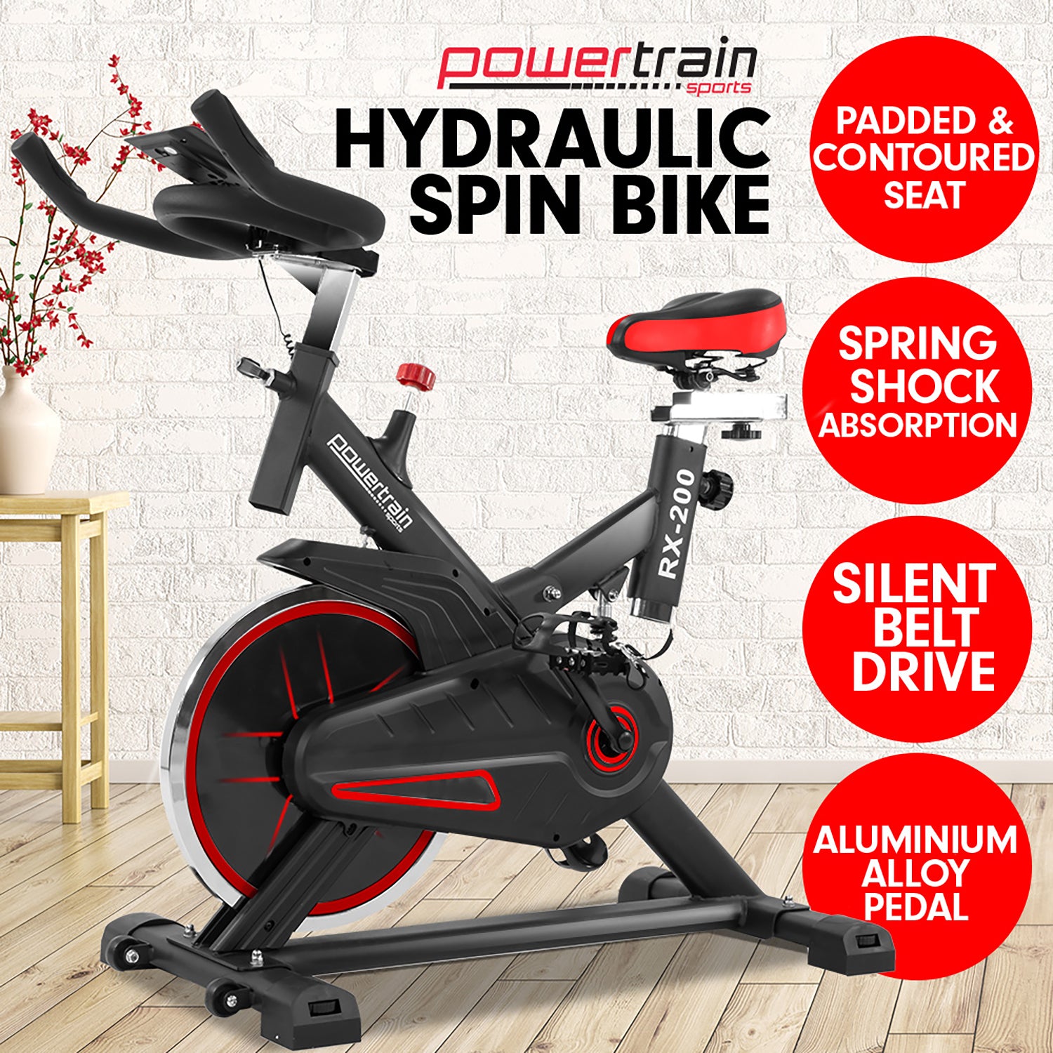 Powertrain RX-200 Exercise Spin Bike – Red