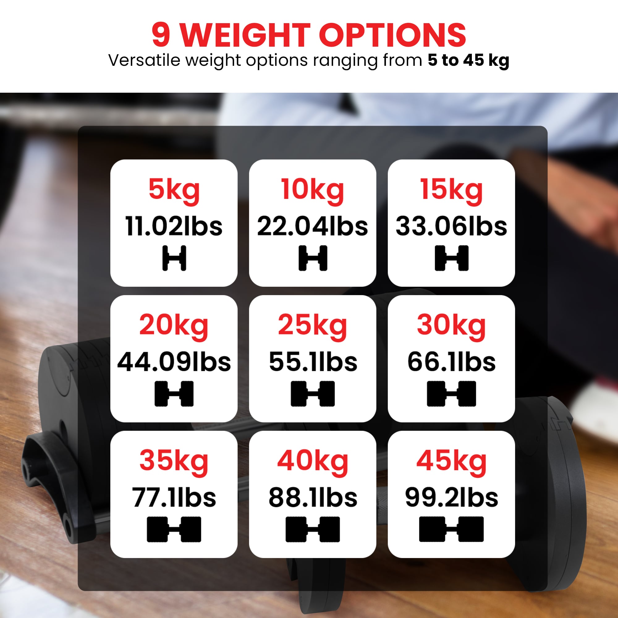 Powertrain Eon Dial-Up 45KG Adjustable Dumbbell - Green