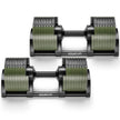 Powertrain Eon Dial-Up 90KG Adjustable Dumbbells Pair - Green