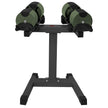Powertrain Eon Dial-Up 90KG Adjustable Dumbbells Pair with Stand  - Green
