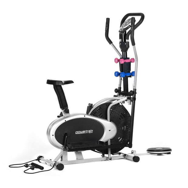 Powertrain 6-in-1 Elliptical Cross Trainer Bike – With Dumbbells, Twist Disc & Resistance Bands