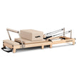 Powertrain Selina Pilates Reformer Machine Wooden Folding Multifunctional Home Gym Equipment with Jumpboard & Sitting Box Oak Beige