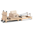 Powertrain Selina Pilates Reformer Machine Wooden Folding Multifunctional Home Gym Equipment with Jumpboard & Sitting Box Oak Beige