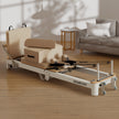 Powertrain Velora Beige Aluminium Foldable Pilates Board Reformer Multifunctional Core Exercise Set Ab Trainer Platform Extender Sitting Box Jumpboard And Footbar Full Body Home
