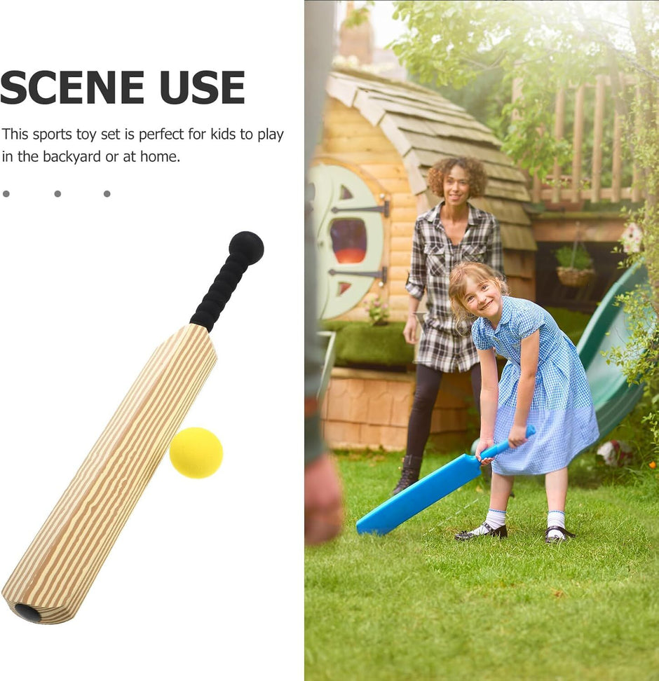 Sturdy Kits Ricket Kids Soft Foam Sturdy Cricket Bat & Ball Set 58cm Backyard Beach Sport ...