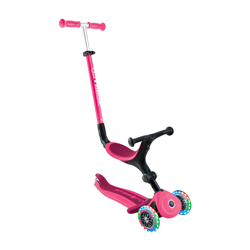 Globber GO UP ACTIVE with Lights - Fuchsia/ Dark Pink