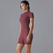 Women's Summer Zip-Up Bodysuit - Short Sleeve High-Stretch Yoga & Dance Wear
