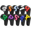 Black covers with various colored numbers, Premium PU Leather Golf Iron Headcover Set (10pcs) | Numbered 4-9, P, S, A, X | Protective Club Covers for Irons