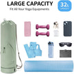 Black Professional Yoga Mat Carrying Bag - 31 Inch Large Capacity Fitness Storage Pouch with Adjustable Shoulder Strap and Accessory Pocket - Fits Mats up to 10mm Thickness