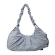 Blue Large Capacity Ruched Travel Duffel Bag - Stylish Yoga Mat Storage Shoulder Bag - Lightweight Gym Fitness Tote with Drawstring Detail for Weekend Getaways and Sports