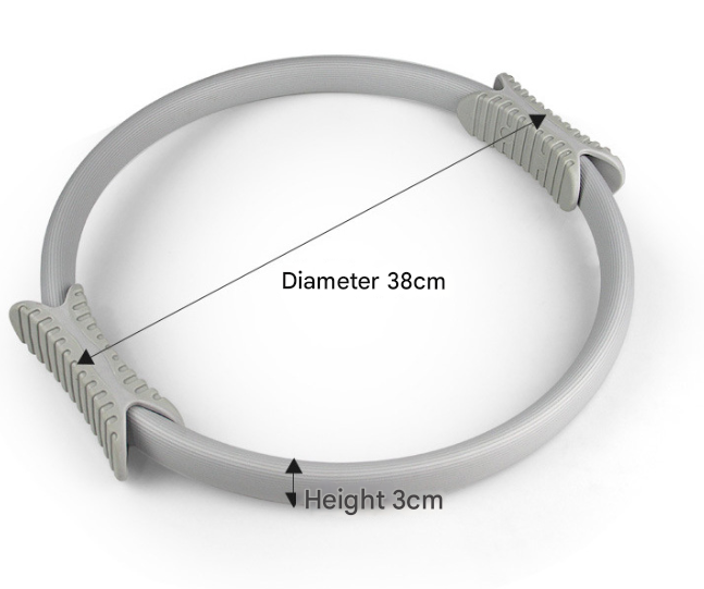 2 PCS Black 38cm Pilates Ring Circle with Comfort Foam Handles for Core & Muscle Toning