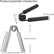 2 pcs Black Heavy Duty Metal Hand Grip Strengthener - Hand Training Equipment for Rehabilitation & Fitness with Adjustable Resistance 150LB