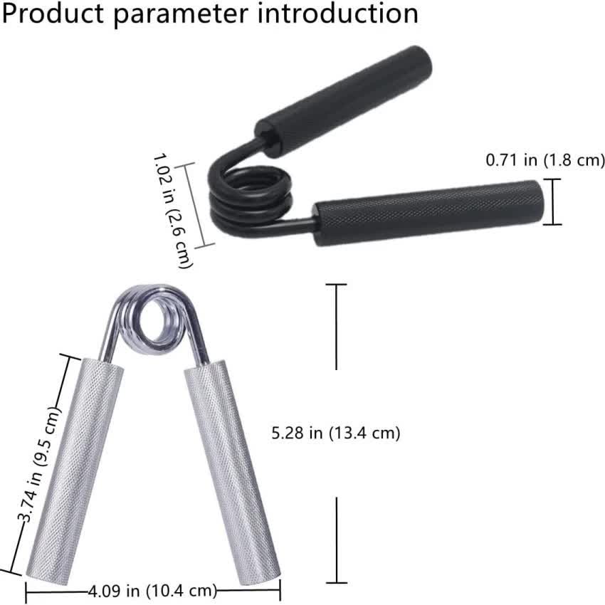 2 pcs Black Heavy Duty Metal Hand Grip Strengthener - Hand Training Equipment for Rehabilitation & Fitness with Adjustable Resistance 150LB