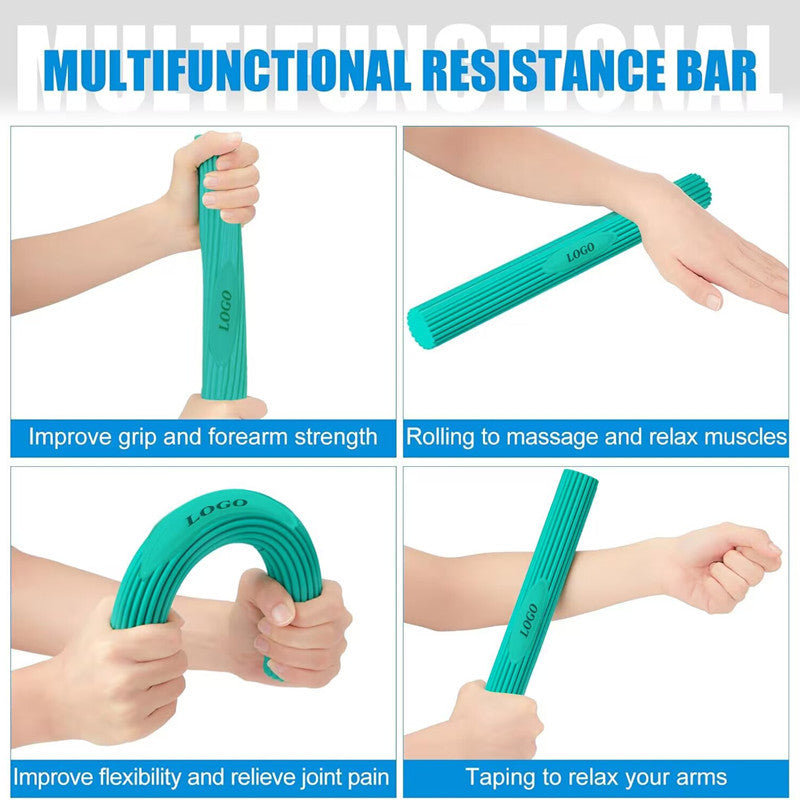Multifunctional Resistance Bar Set | Yoga Fitness Toning Tool, Muscle Relaxation, Grip Strength Improvement | 4-Piece Set with Stretching and Recovery Features （5LB、10LB、15LB、25LB）