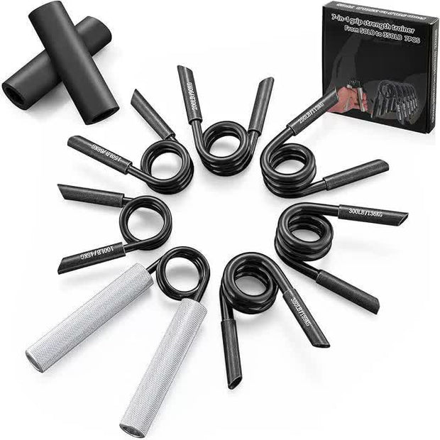 7-in-1 Aluminum Metal Grip Strength Trainer Set with Adjustable Resistance - Wrist, Finger, and Arm Exercise（50LB-350LB）