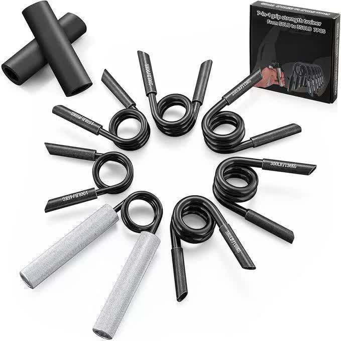 4-in-1 Aluminum Metal Grip Strength Trainer Set with Adjustable Resistance - Wrist, Finger, and Arm Exercise （50LB-200LB）