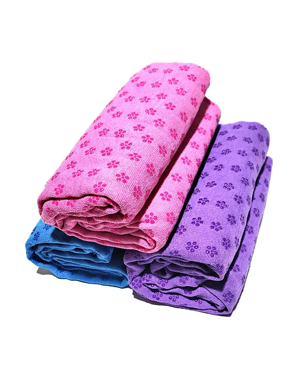 Purple Plum Blossom Yoga Towel Mat - Absorbent, Thick, Non-Slip, Portable Fitness Blanket for Home Use 183*63CM