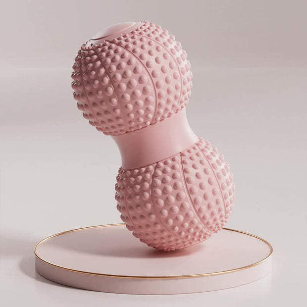 Pink 2pcs Fascia Ball Foot Arch Massager Peanut Ball for Muscle Relaxation, Deep Tissue Release, Yoga Massage 6.5*6.5*13CM