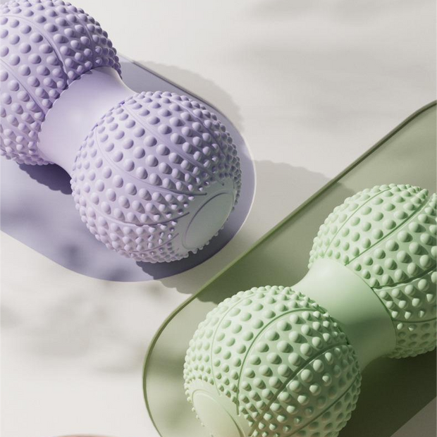 Pink 2pcs Fascia Ball Foot Arch Massager Peanut Ball for Muscle Relaxation, Deep Tissue Release, Yoga Massage 6.5*6.5*13CM