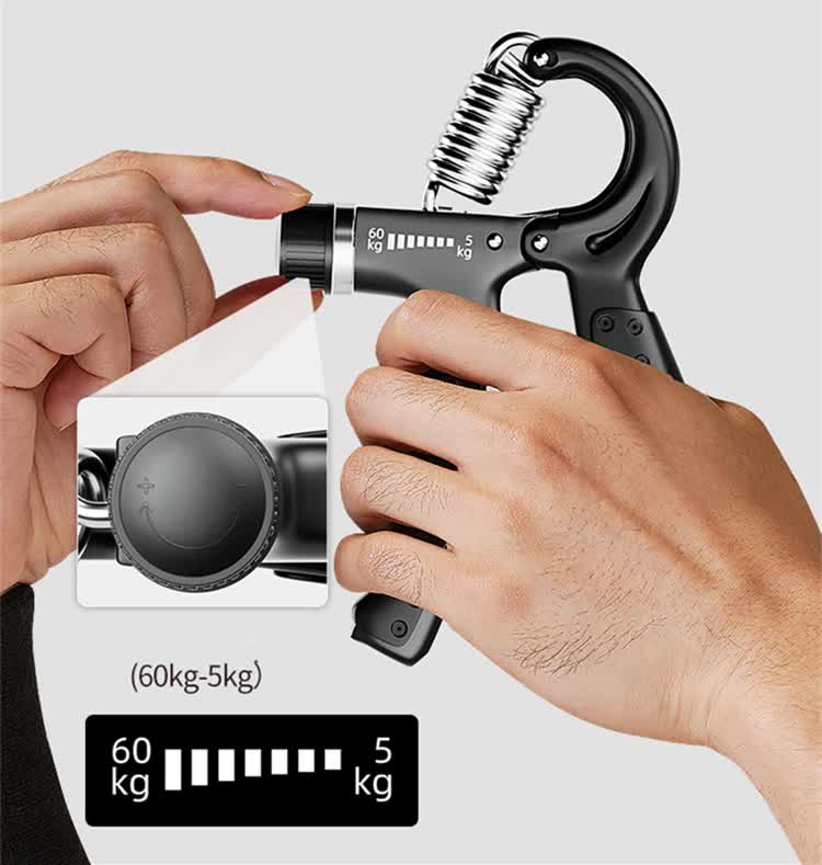 Orange 5-Piece Hand Grip Strength Training Set - Adjustable Grip Exerciser, Silicone Grip Rings & Grip Ball