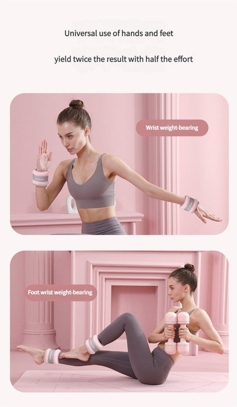 Purple Adjustable Weighted Leg & Wrist Sandbag Set - 1kg Each for Fitness, Running, and Dance Training