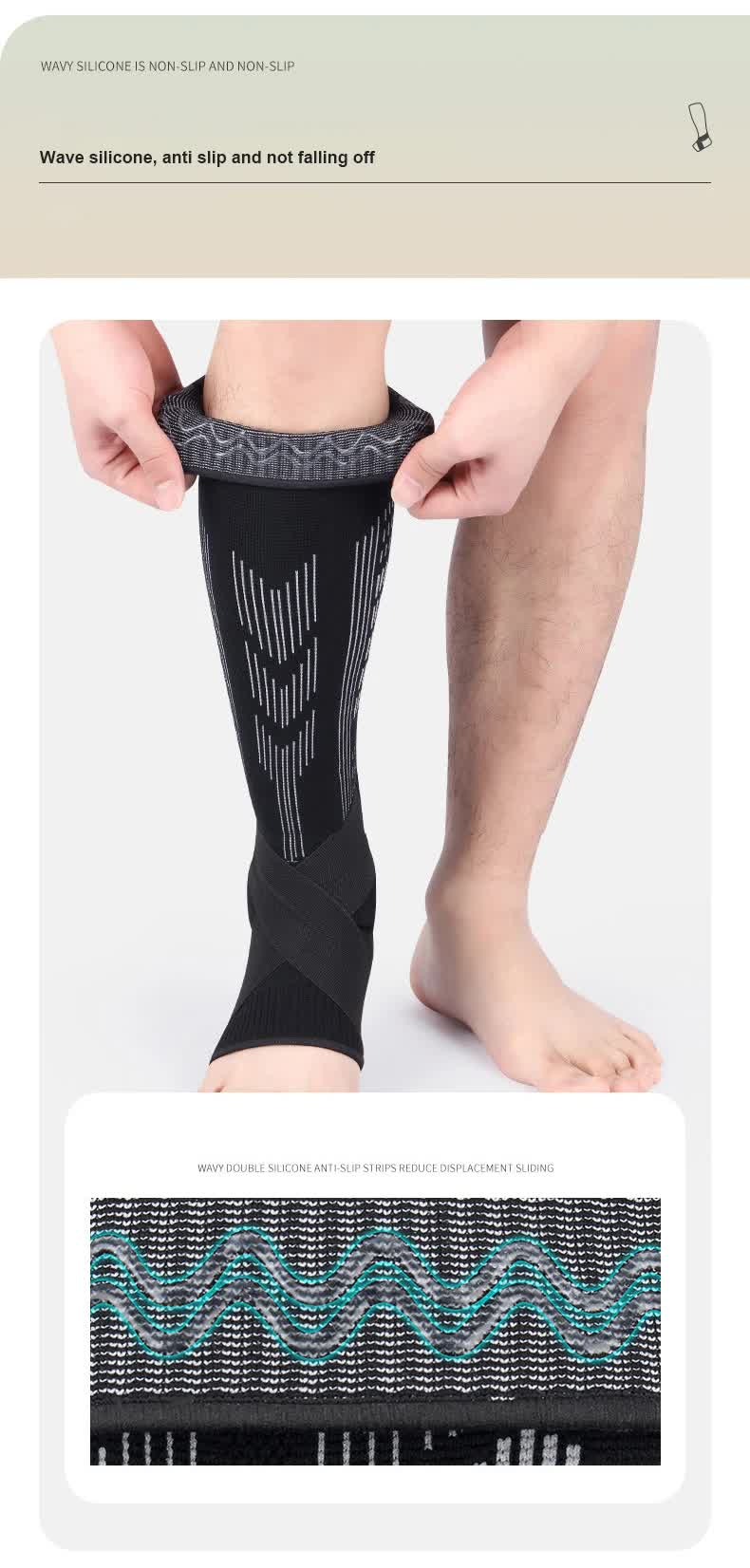 Size L 1 Pair Light Gray Compression Calf Sleeves for Sports - Adjustable Support for Running, Soccer, Hiking & More