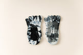2 pairs Black tie-dye Non-Slip Yoga Socks for Women - Five-Toe Cotton Blend Socks for Pilates and Indoor Sports