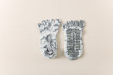 2 Pairs Grey Tie-Dye Non-Slip Yoga Socks for Women - Five-Toe Cotton Blend Socks for Pilates and Indoor Sports