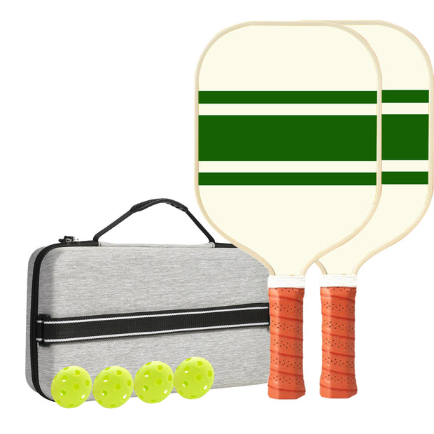 Set 3 White And Green T700 Carbon Fiber Pickleball Paddle Set - 2 Paddles, 4 Balls, and Portable Carry Bag for Adults and Students