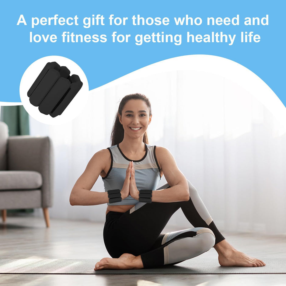Pink Adjustable Silicone Wrist & Ankle Weights - 2lb Pair (900g) | Comfortable Fitness Resistance Bands for Workout, Running, Training