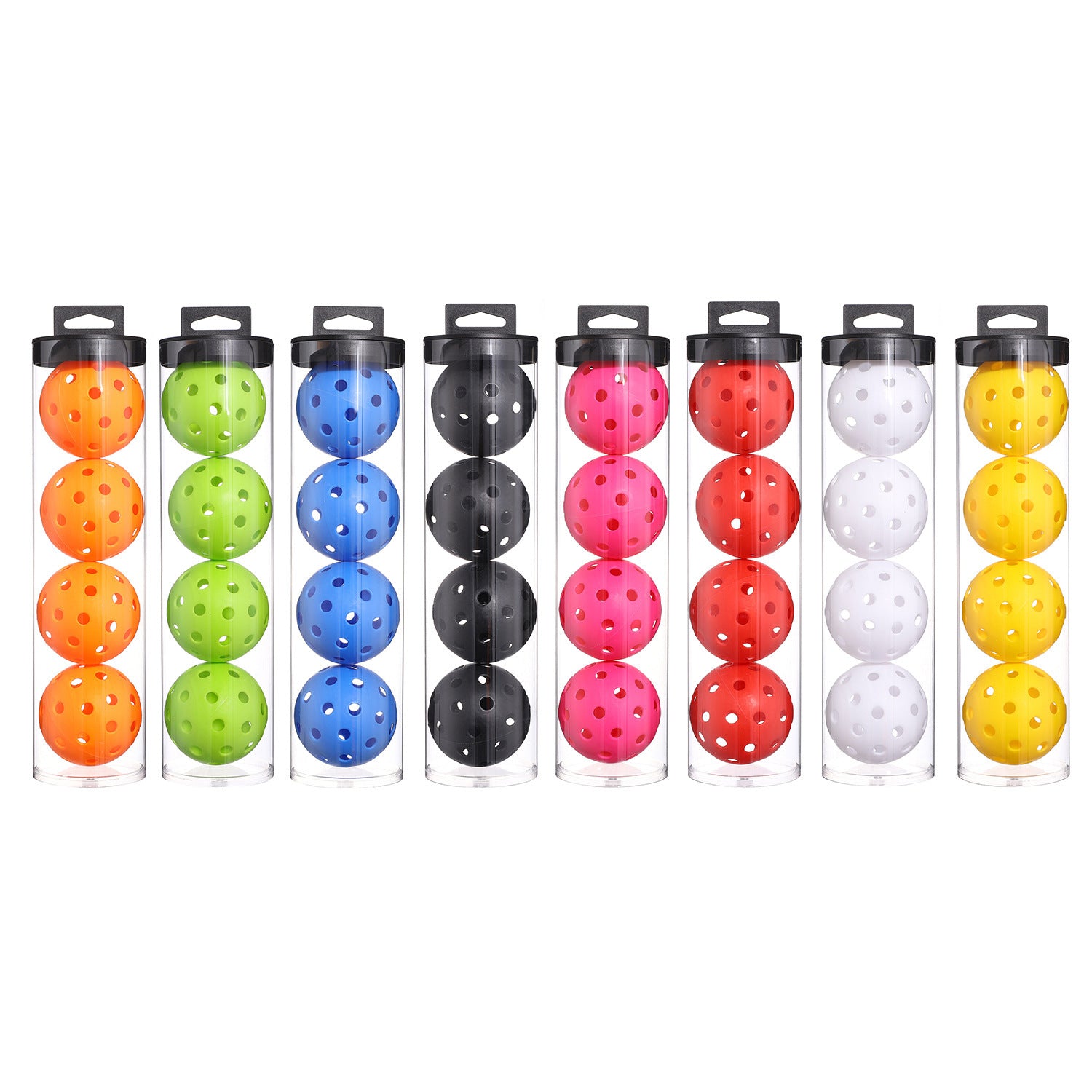 2 Tubes Red Outdoor Pickleball Balls 4-Pack - Durable 40-Hole Design with Carry Tube(8 balls in total)