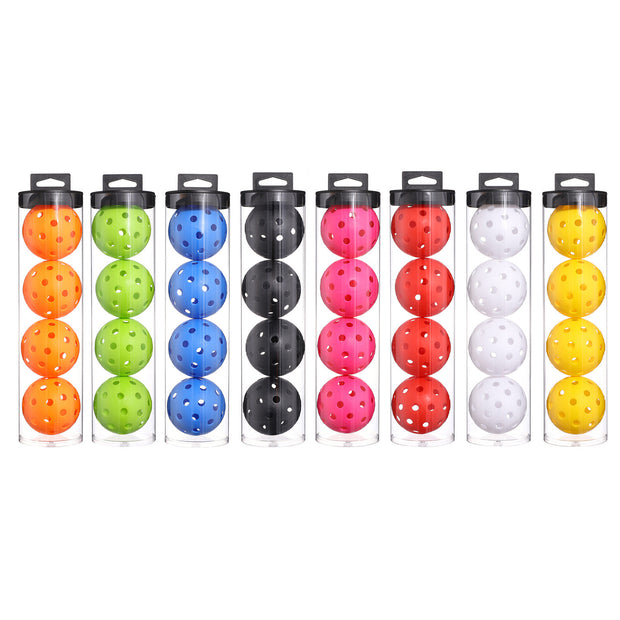 2 Tubes Pink Outdoor Pickleball Balls 4-Pack - Durable 40-Hole Design with Carry Tube(8 balls in total)