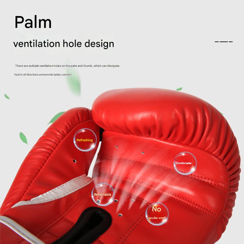 Blue And Silver Durable 8oz PU Leather Boxing Gloves - Padded & Ventilated for Training